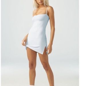 Joah brown single strap mini dress